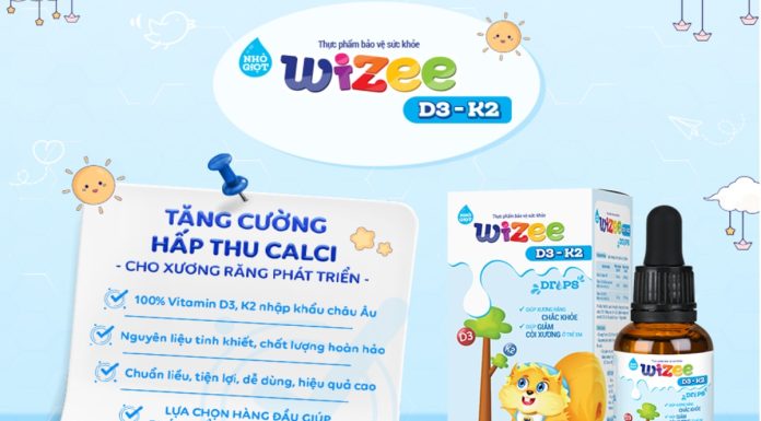 NHỎ GIỌT WIZEE D3 K2 – TĂNG CƯỜNG HẤP THU CALCI, CHO BÉ CAO LỚN THẬT DỄ DÀNG Nhỏ giọt Wizee D3 K2