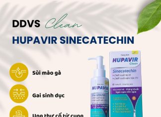 Dung dịch vệ sinh Hupavir Sinecatechin giảm mụn sinh dục, ngừa HPV Dung dịch vệ sinh Hupavir Sinecatechin