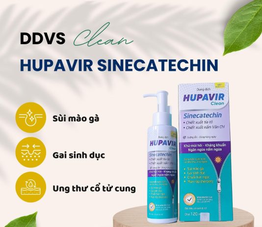 Dung dịch vệ sinh Hupavir Sinecatechin giảm mụn sinh dục, ngừa HPV Dung dịch vệ sinh Hupavir Sinecatechin