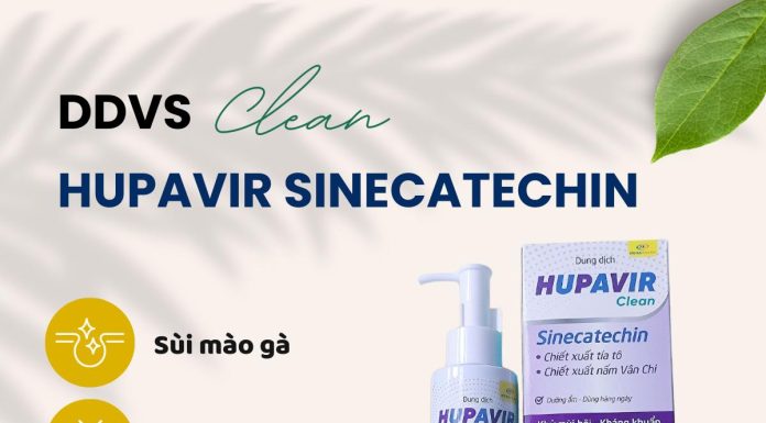 Dung dịch vệ sinh Hupavir Sinecatechin giảm mụn sinh dục, ngừa HPV Dung dịch vệ sinh Hupavir Sinecatechin