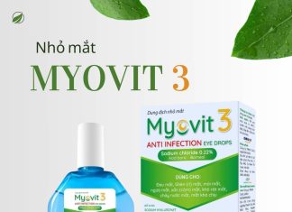 Dung dịch nhỏ mắt Myovit 3 ngừa đau mắt đỏ Hupavir Immunocaps Sinecatechin