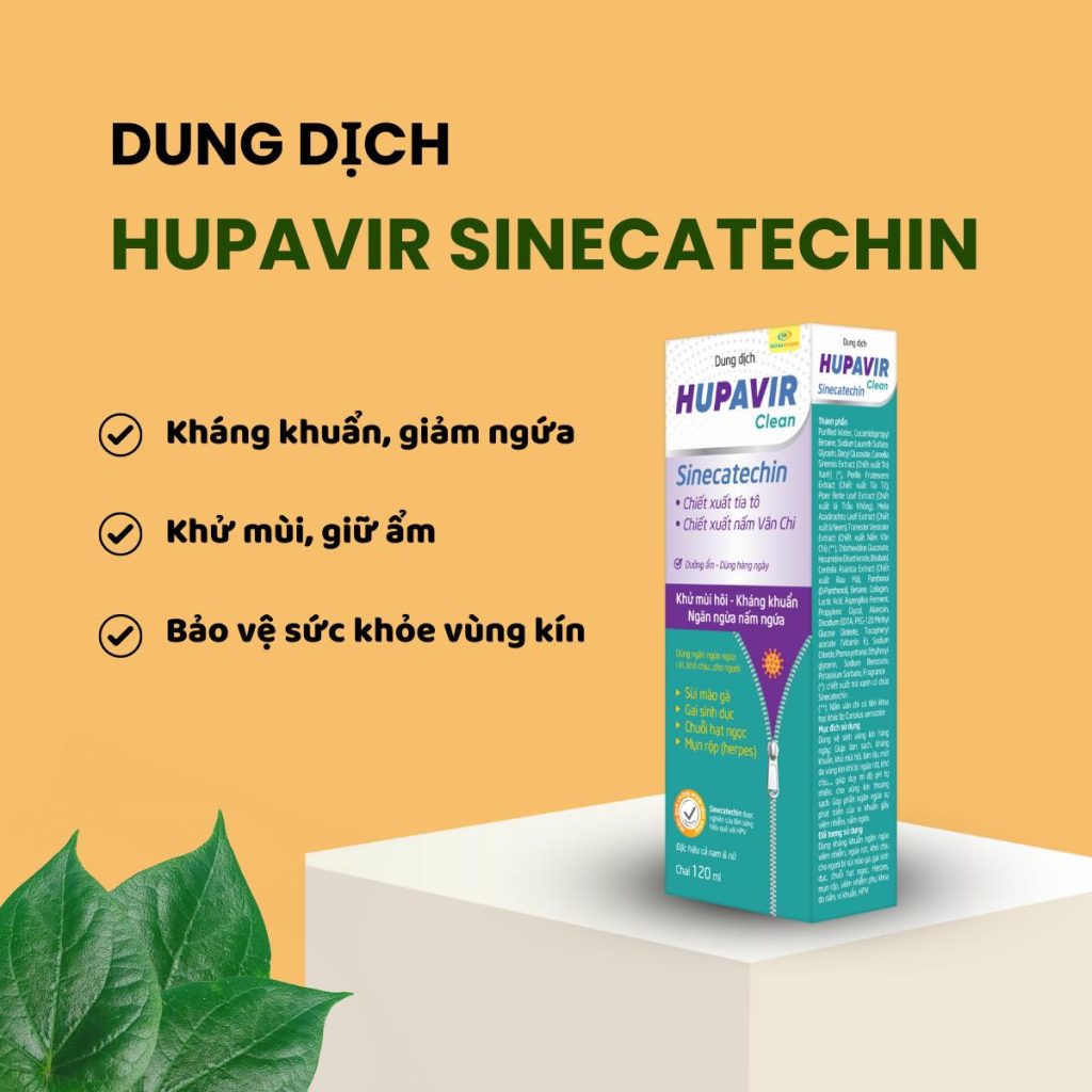 Dung dịch vệ sinh Hupavir Sinecatechin