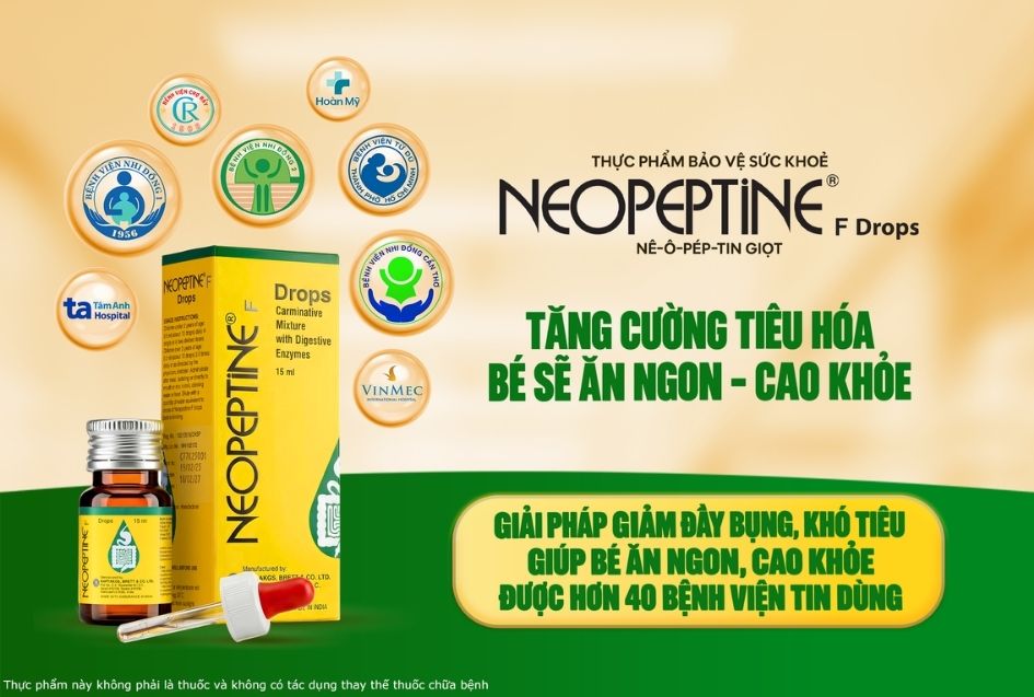 neopeptine f drops tăng cường tiêu hoá, bé sẽ ăn ngon, cao khoẻ