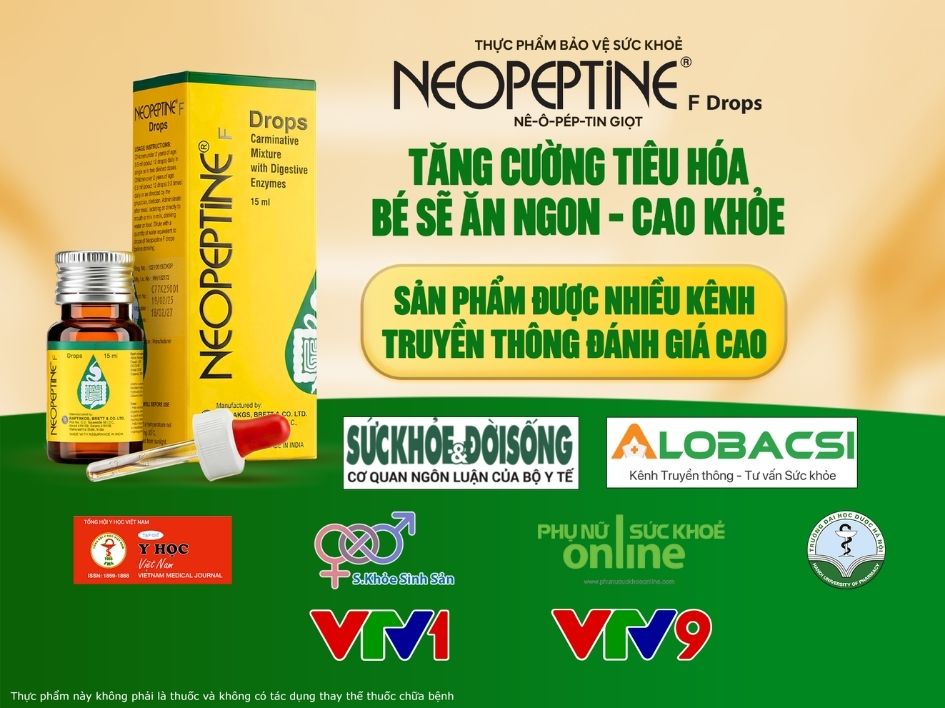 neopeptine f drops tăng cường tiêu hoá, bé sẽ ăn ngon, cao khoẻ